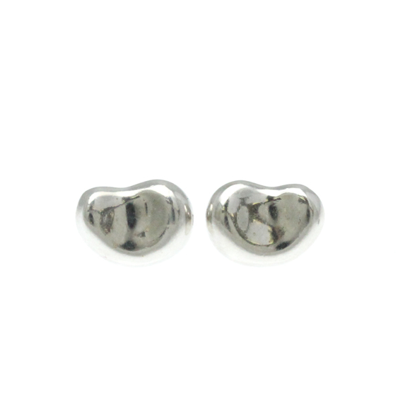 Tiffany Bean No Stone Silver 925 Stud Earrings Silver - Picture 2 of 11